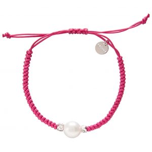 Adira Fresh Water Pearl Bracelet- Magenta Cord- Friendship, Stacking, Gifting