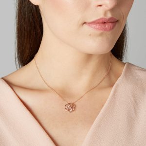 Faith Necklace Sterling Silver with Rose Gold Vermeil