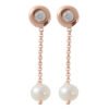 nina drops earrings rose gold with pearls